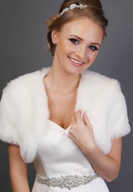 Faux Fur Shrugs for Winter Weddings