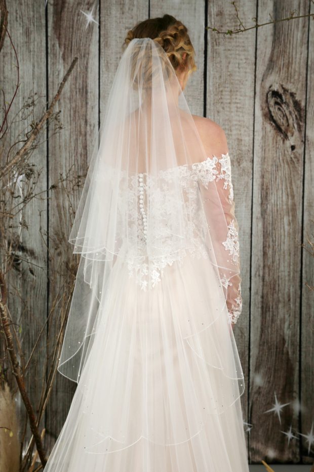 Embellished Fingertip Veil (#Hayley) | Dream Dresses by PMN Cathedral