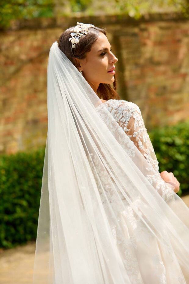 Scattered Pearl Two Layer 50 Long Wedding Veil