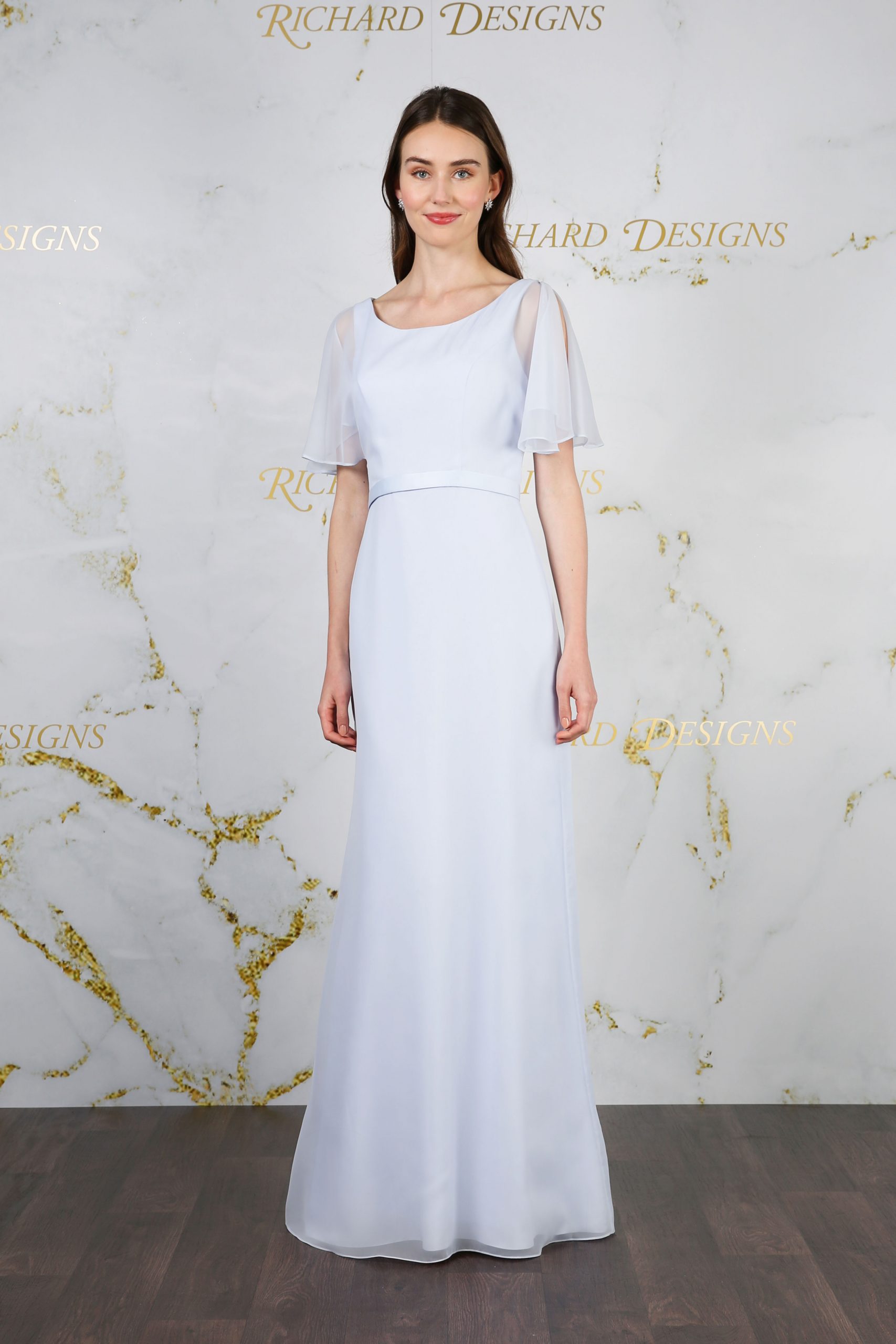 Drape Split Sleeve Chiffon Dress Richard Designs