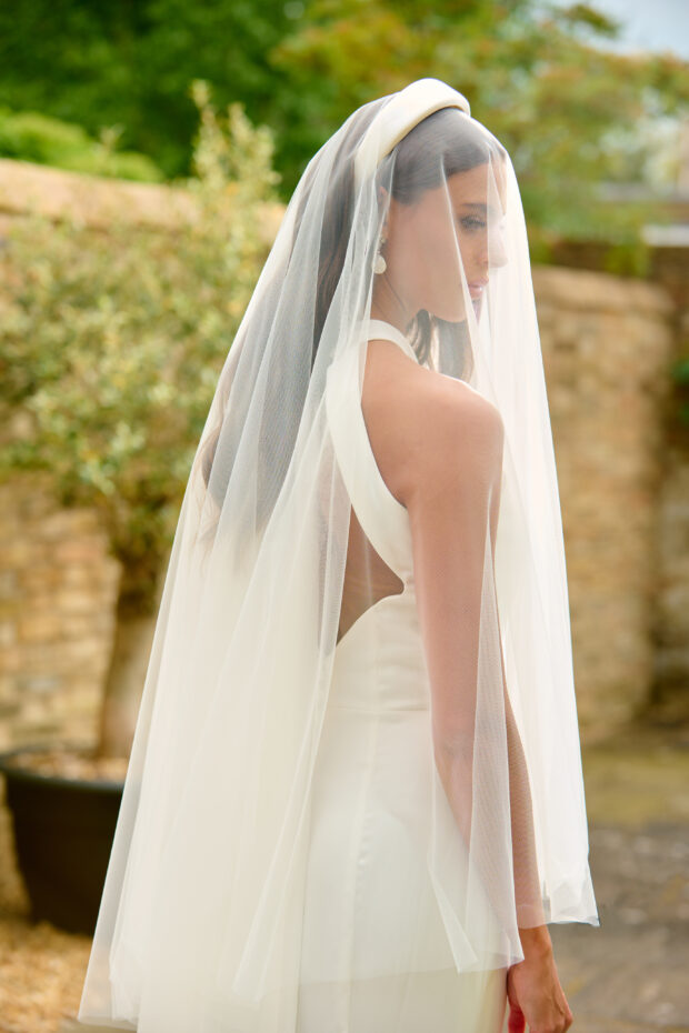 Satin Headband with Veil