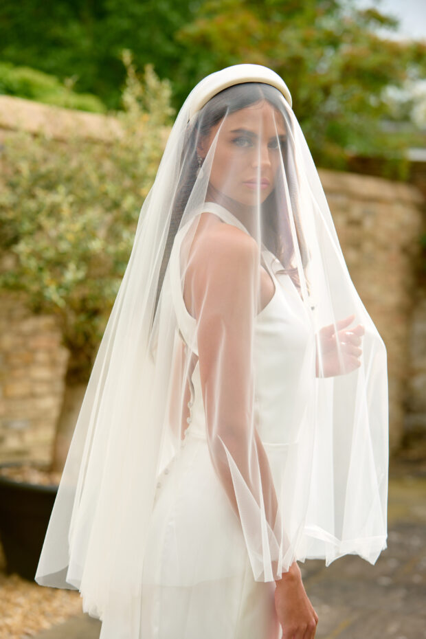 Willa Satin Headband Veil - Richard Designs