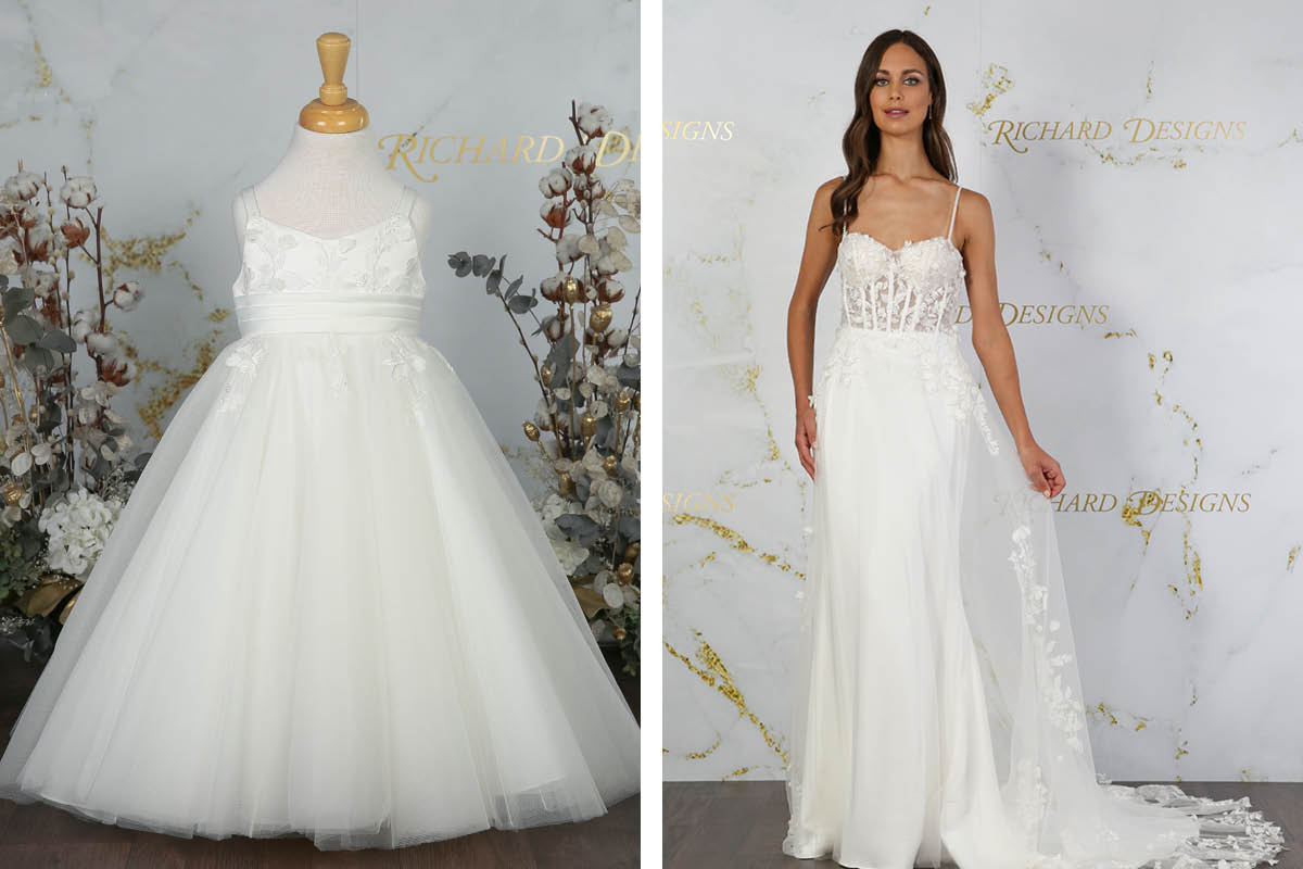 Matching bride and mini bride dresses sale