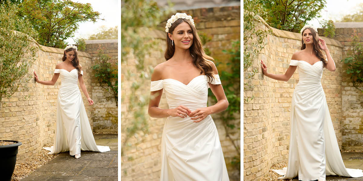 Bride with matching headpiece