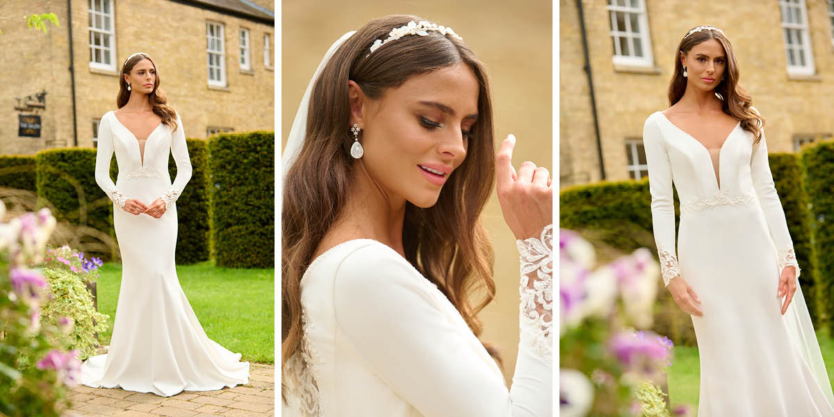 Bride with shell flower headband