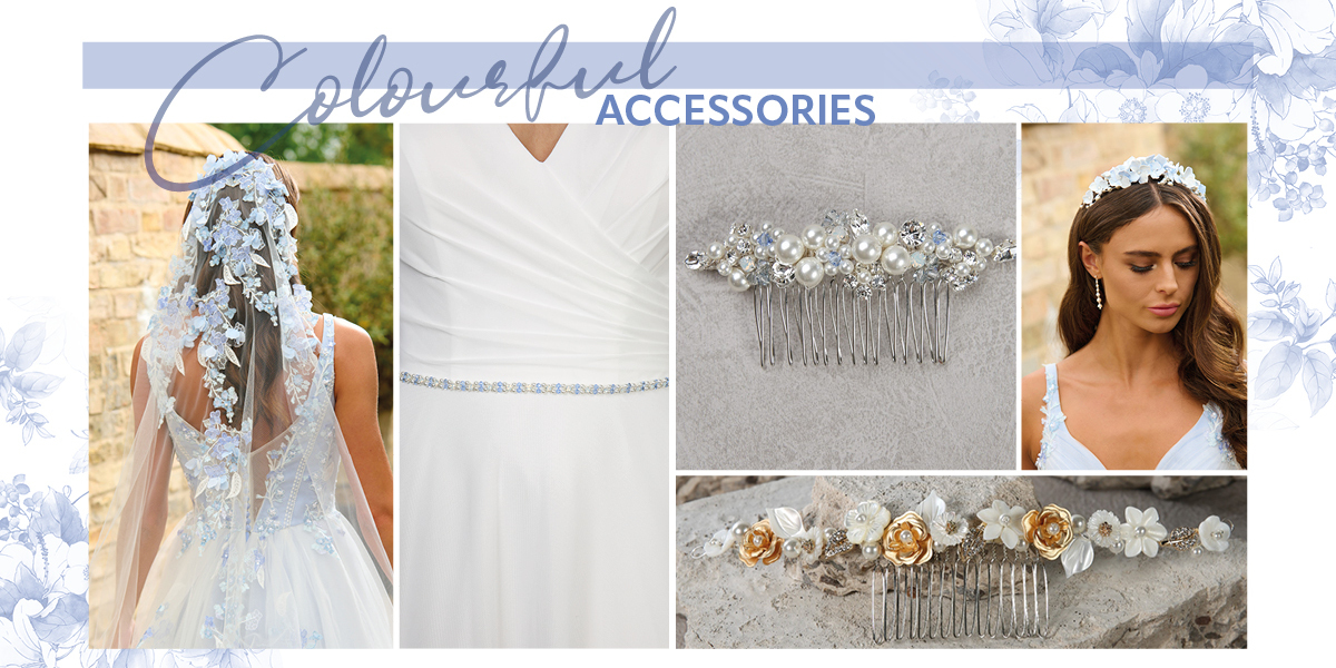 Colourful bridal accessories