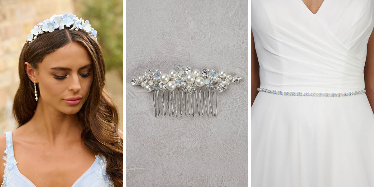 Blue bridal accessories