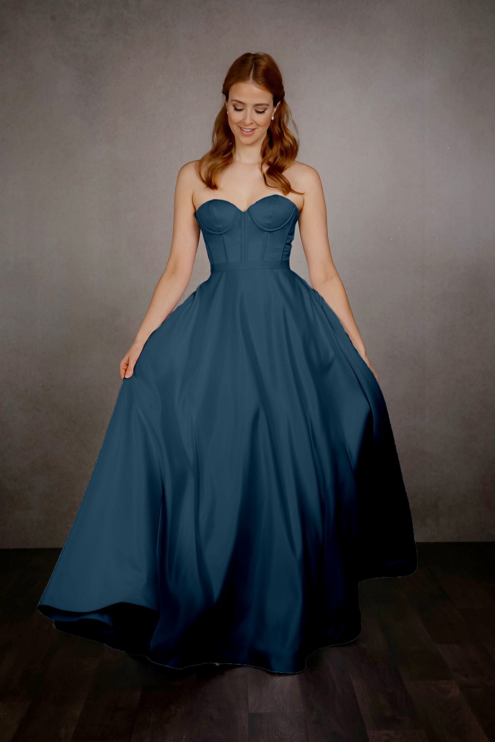Chrissy Corset Top Glitter Fabric Ballgown Prom Dress 740252ER-SmokeyB –  PromDiva
